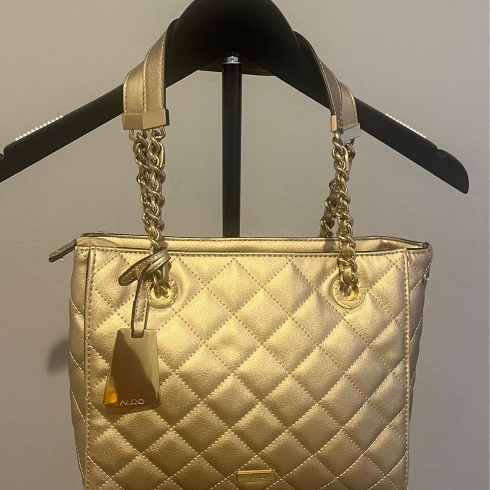 Aldo Gold Quilted Purse